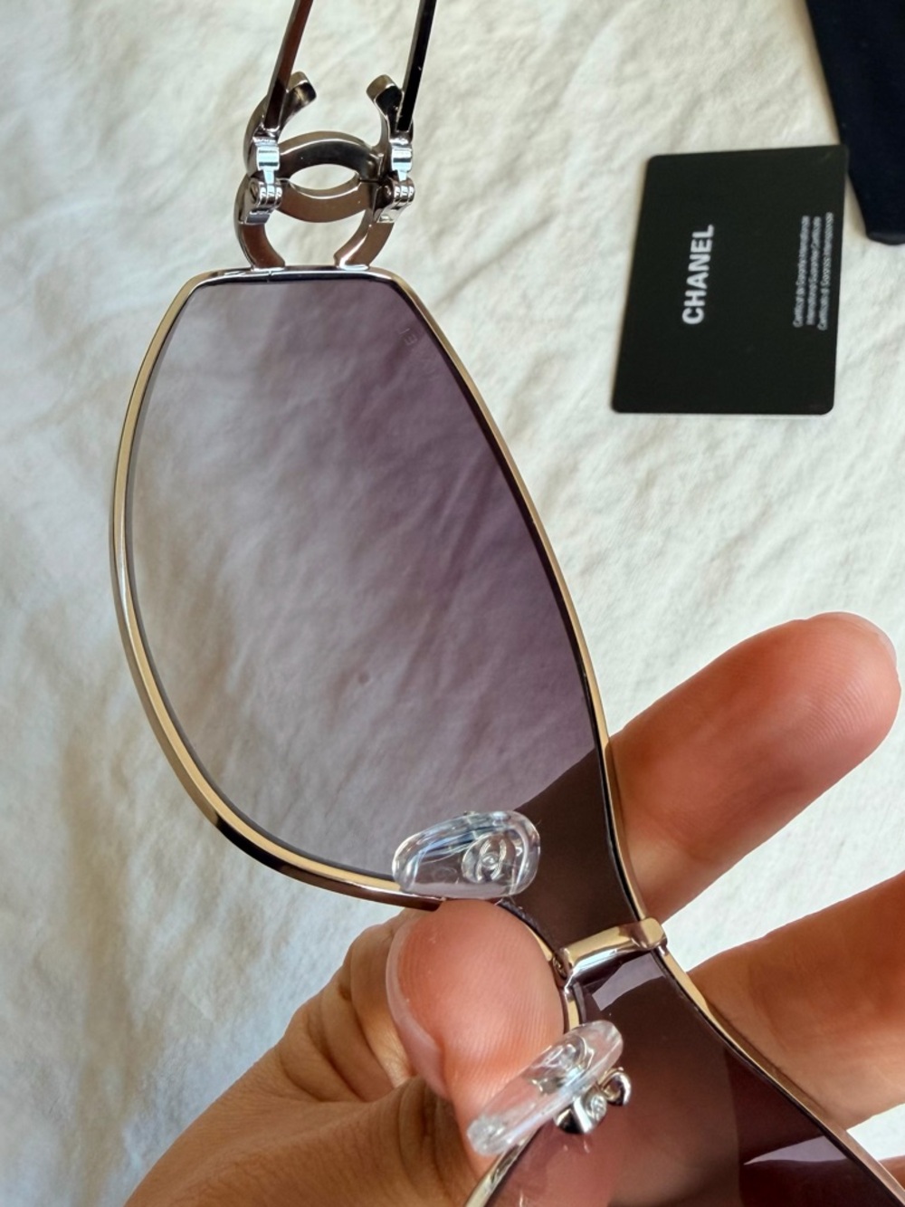 💎CHANEL Rimless Shield Sunglasses Crystal CC Detail✨ - Picture 5 of 11